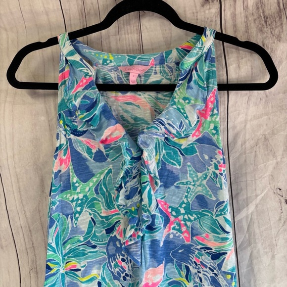 Lilly Pulitzer Shay Floral Tropical Print Sleeveless Dress size small - Picture 6 of 7